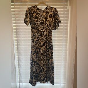 Topshop Angel Flutter Sleeve Open Back Satin Dress